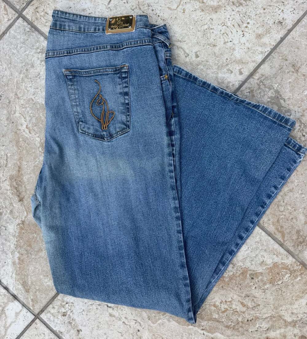 Vintage Y2K Baby Phat Low Rise Flare Leg Denim Jeans
